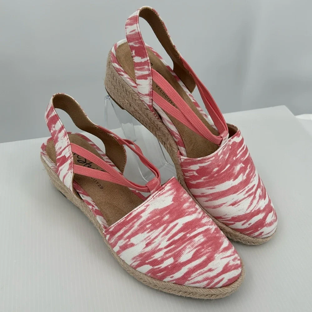 Life Stride Velocity 2.0 Katrina 2 size 7 Pink & White Espadrille New‎